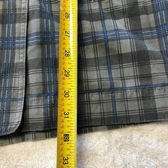 Nwot Hurley Grey & Blue Plaid Checkered Trench Coat Size Large - Picture 10 of 10